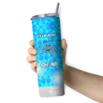 personalized orlando magic starburst tiles blue skinny tumbler best selling 1.webp