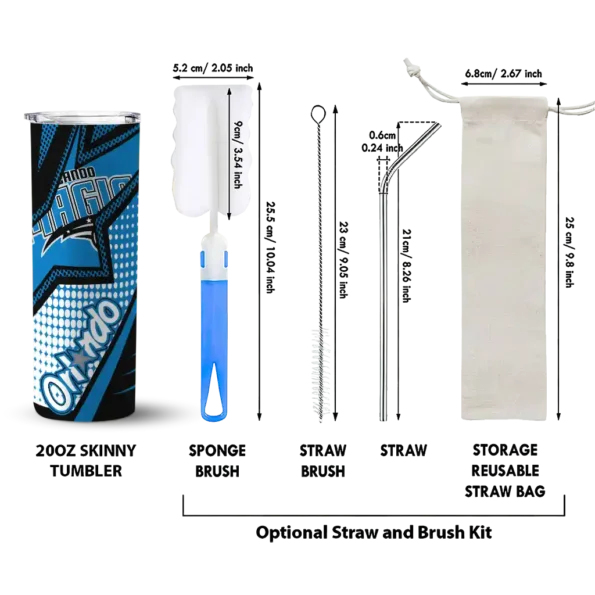 personalized orlando magic web stripes blue white skinny tumbler new arrival.webp