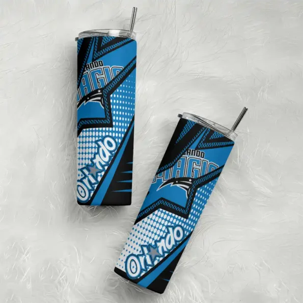 personalized orlando magic web stripes blue white skinny tumbler top rated.webp