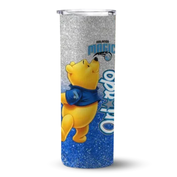 personalized orlando magic winnie the pooh blue gray skinny tumbler best selling 1.webp