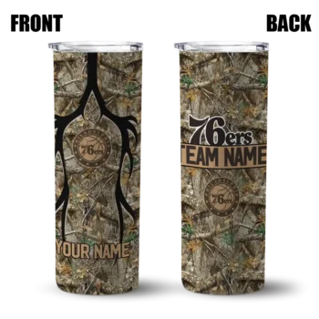 personalized philadelphia 76ers antler flow camo skinny tumbler fashion forward.webp