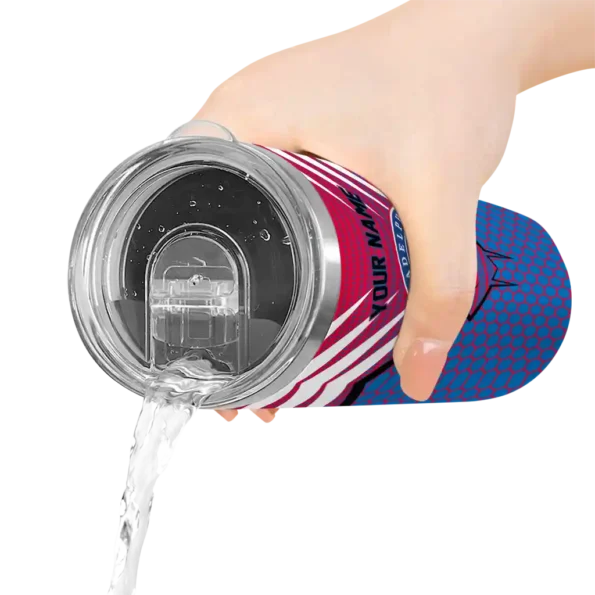 personalized philadelphia 76ers chevron stripes blue skinny tumbler latest model.webp
