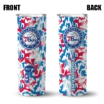 personalized philadelphia 76ers claw marks blue white skinny tumbler best selling 1.webp