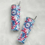 personalized philadelphia 76ers claw marks blue white skinny tumbler best selling 1.webp