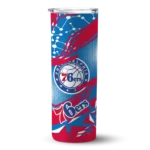 personalized philadelphia 76ers helmet clash blue skinny tumbler best selling 1.webp
