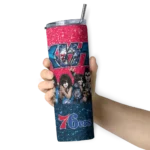 personalized philadelphia 76ers kiss band red skinny tumbler best selling 1.webp