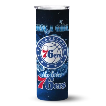 personalized philadelphia 76ers rose romance blue black skinny tumbler best selling.webp