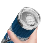 personalized philadelphia 76ers sparkle drip blue skinny tumbler best selling 1.webp