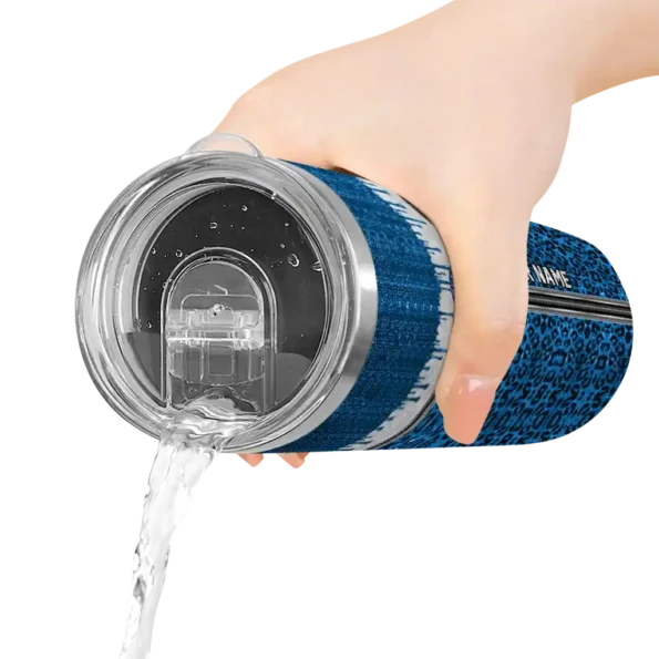 personalized philadelphia 76ers sparkle drip blue skinny tumbler latest model.webp
