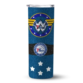 personalized philadelphia 76ers star cluster blue skinny tumbler best selling.webp