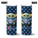 personalized philadelphia 76ers yoda cozy blue black skinny tumbler best selling 1.webp