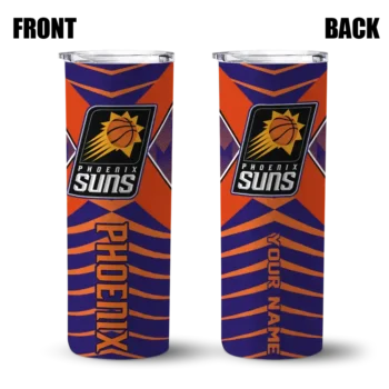personalized phoenix suns camo texture purple skinny tumbler fashion forward.webp