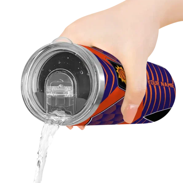 personalized phoenix suns camo texture purple skinny tumbler latest model.webp