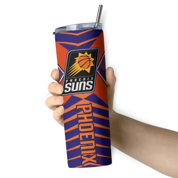 personalized phoenix suns camo texture purple skinny tumbler premium grade.webp