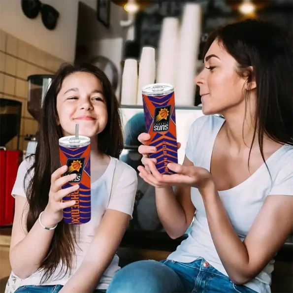 personalized phoenix suns camo texture purple skinny tumbler trendy.webp