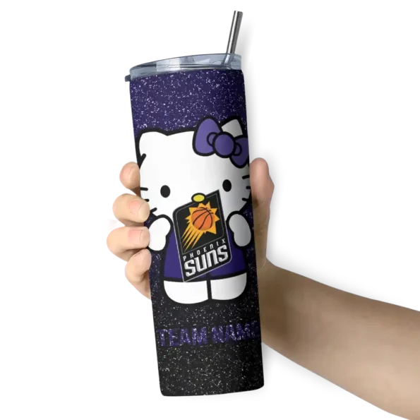 personalized phoenix suns hello kitty purple black skinny tumbler premium grade.webp