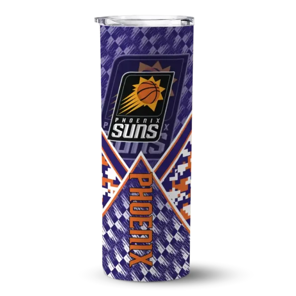 personalized phoenix suns monogram burst purple white skinny tumbler best selling 1.webp