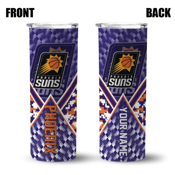 personalized phoenix suns monogram burst purple white skinny tumbler fashion forward.webp