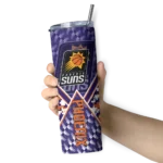 personalized phoenix suns monogram burst purple white skinny tumbler best selling 1.webp
