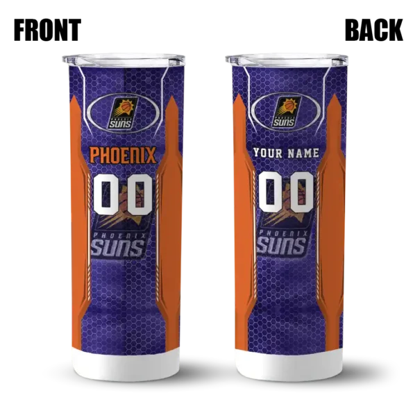 personalized phoenix suns stacked diamond purple skinny tumbler fashion forward.webp