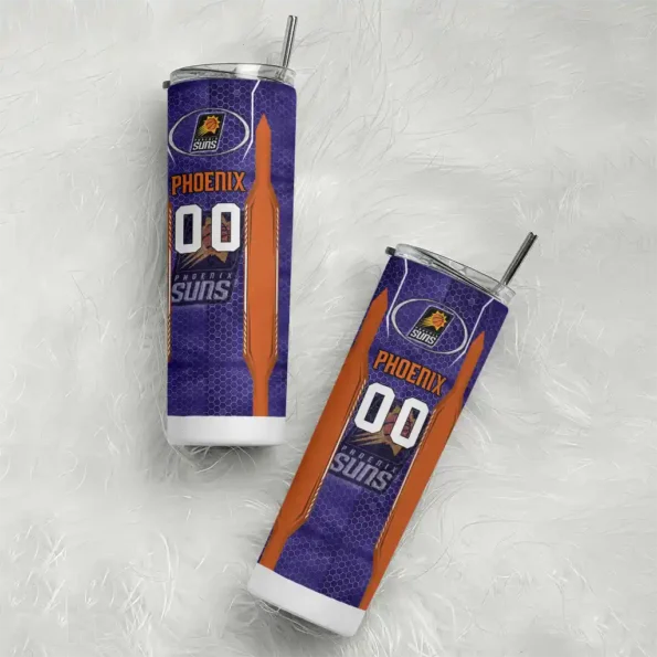 personalized phoenix suns stacked diamond purple skinny tumbler top rated.webp