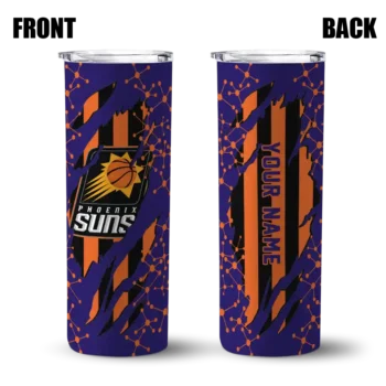 personalized phoenix suns star pop purple black skinny tumbler fashion forward.webp