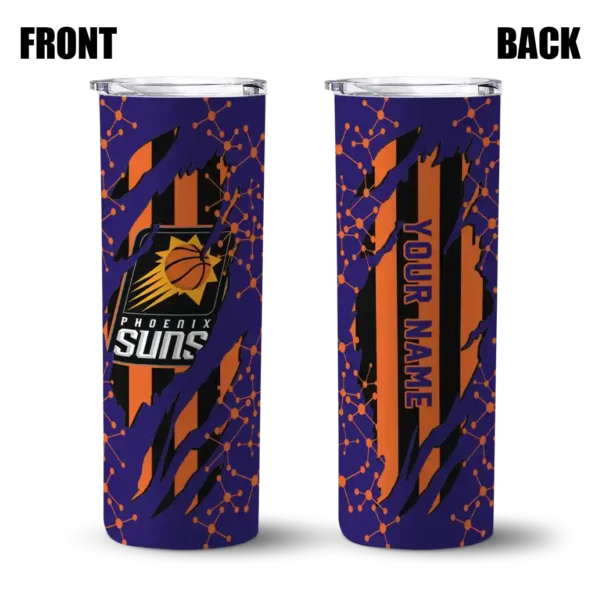 personalized phoenix suns star pop purple black skinny tumbler fashion forward.webp