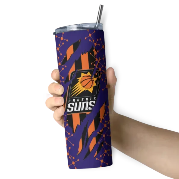 personalized phoenix suns star pop purple black skinny tumbler premium grade.webp