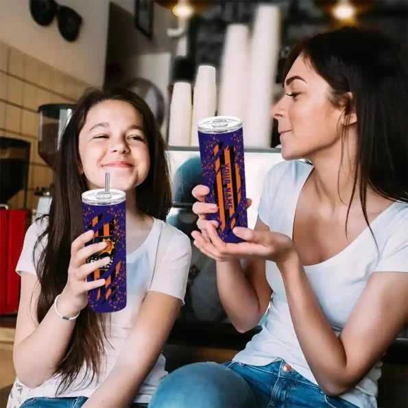 personalized phoenix suns star pop purple black skinny tumbler trendy.webp