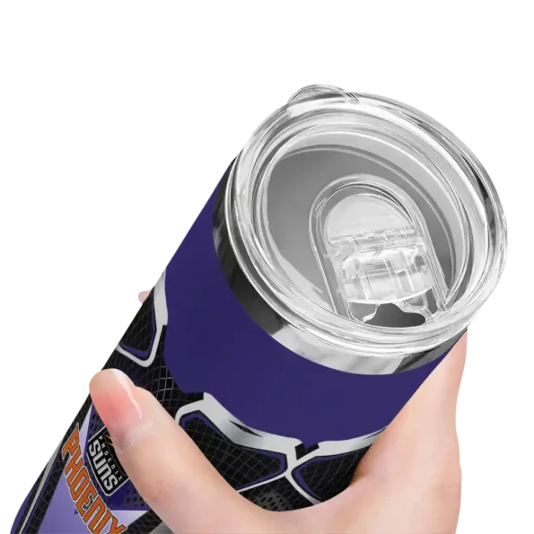 personalized phoenix suns superman emblem purple black skinny tumbler high quality.webp