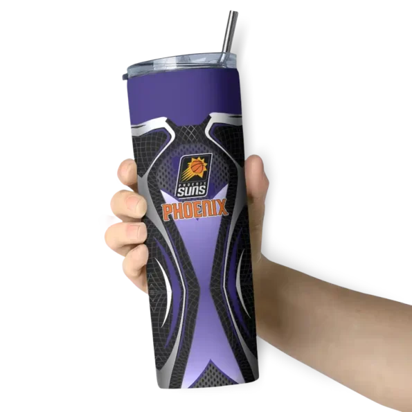 personalized phoenix suns superman emblem purple black skinny tumbler premium grade.webp