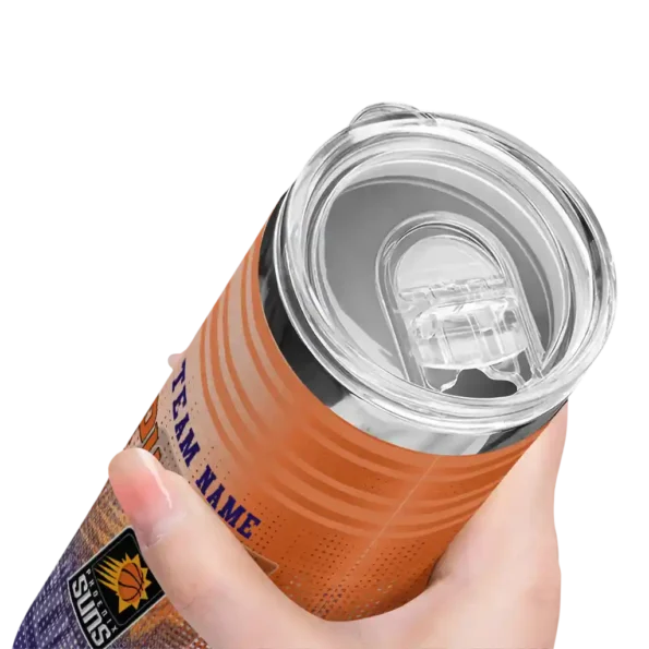 personalized phoenix suns swirl texture purple skinny tumbler high quality.webp