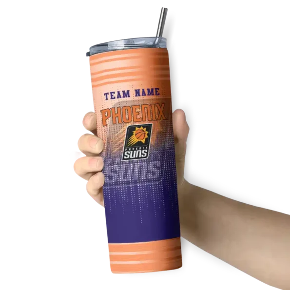 personalized phoenix suns swirl texture purple skinny tumbler premium grade.webp