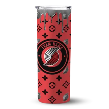 personalized portland trail blazers camo streak red skinny tumbler best selling 1.webp