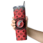 personalized portland trail blazers camo streak red skinny tumbler best selling 1.webp