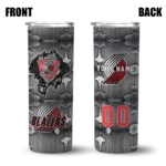 personalized portland trail blazers chevron v red gray skinny tumbler best selling 1.webp