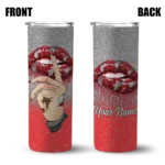 personalized portland trail blazers sparkle lips red skinny tumbler best selling 1.webp