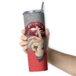 personalized portland trail blazers sparkle lips red skinny tumbler best selling 1.webp