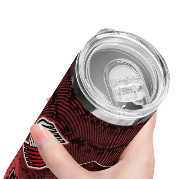personalized portland trail blazers spiral burst print red skinny tumbler high quality.webp