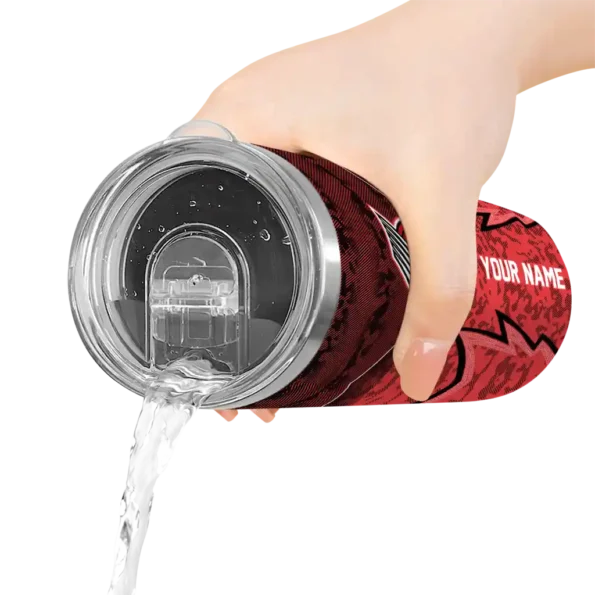 personalized portland trail blazers spiral burst print red skinny tumbler latest model.webp