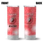 personalized portland trail blazers starburst tiles red skinny tumbler best selling 1.webp