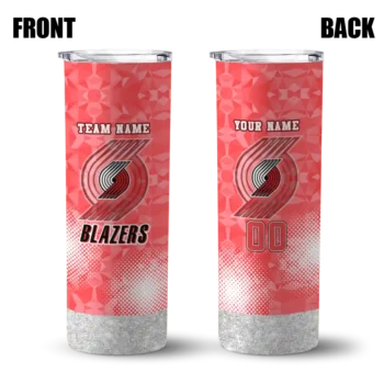 personalized portland trail blazers starburst tiles red skinny tumbler fashion forward.webp