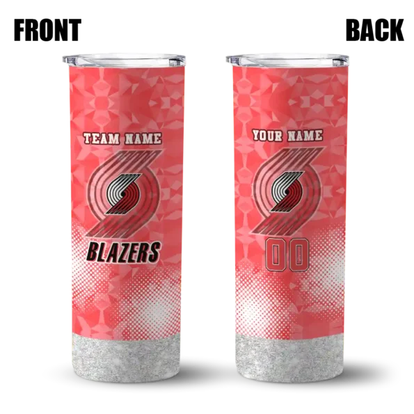personalized portland trail blazers starburst tiles red skinny tumbler fashion forward.webp