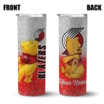 personalized portland trail blazers winnie the pooh red gray skinny tumbler best selling 1.webp