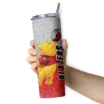 personalized portland trail blazers winnie the pooh red gray skinny tumbler best selling 1.webp