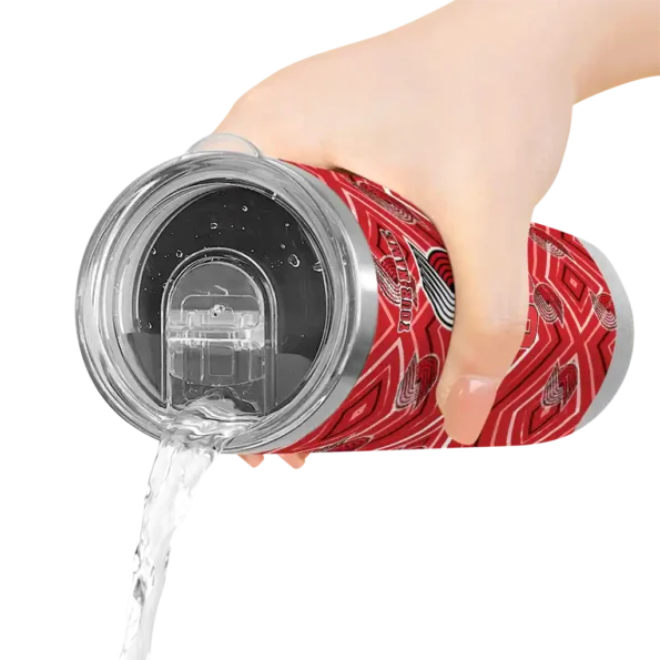 personalized portland trail blazers zipper leopard red skinny tumbler latest model.webp