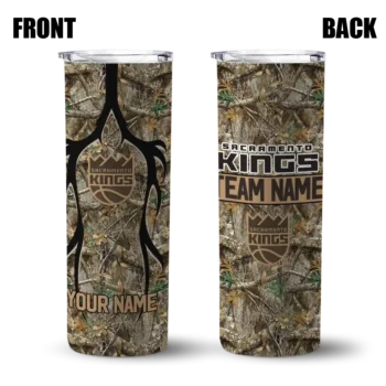personalized sacramento kings antler flow camo skinny tumbler fashion forward.webp