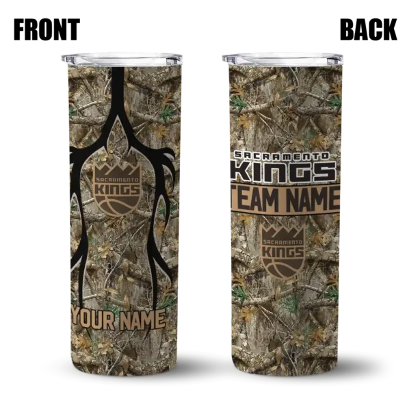 personalized sacramento kings antler flow camo skinny tumbler fashion forward.webp