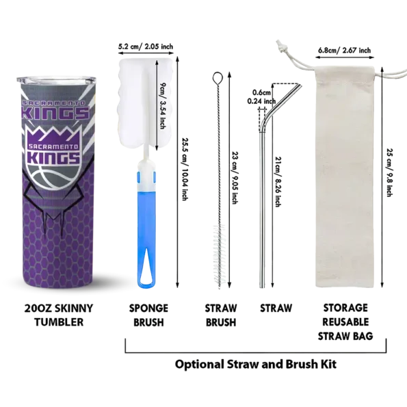 personalized sacramento kings chevron stripes purple skinny tumbler new arrival.webp