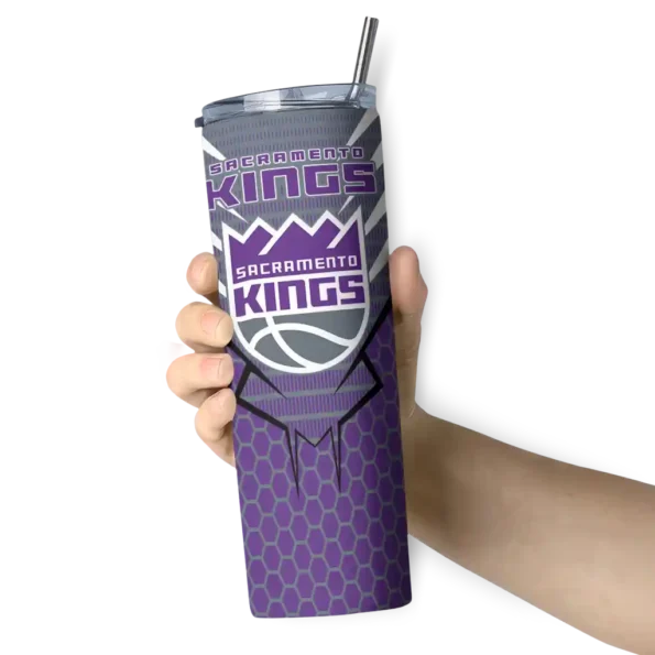 personalized sacramento kings chevron stripes purple skinny tumbler premium grade.webp